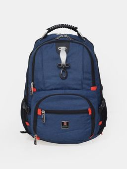 Swiss Military - 32L Laptop USB Port Water Resistant Navy Blue - Black Backpack