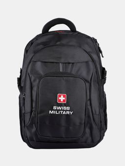 Swiss Military - 15.6 Laptop Water-Resistant USB Port & MP3 Slot 24L Black Backpack