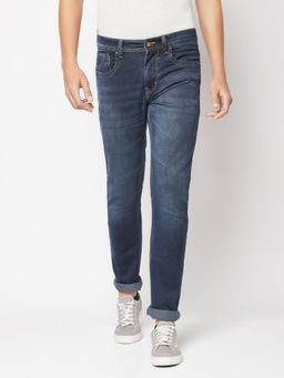 CRIMSOUNE CLUB - Men Slim Fitting Blue Jeans
