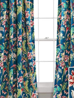 Urban Space - Digital Blackout Curtains for 2 Piece - Knitangle Blue (Pack of 2)