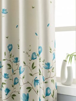 Urban Space - Digital Blackout Curtains for 2 Piece - Carnation Blue (Pack of 2)