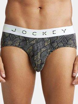 Jockey - NY01 Men Super Combed Cotton Elastane Printed Brief - Black