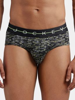 Jockey - NY01 Men Super Combed Cotton Elastane Printed Brief - White