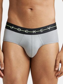 Jockey - NY15 Men Super Combed Cotton Elastane Stretch Solid Brief - Monument