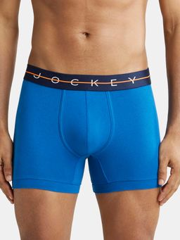 Jockey - NY16 Men Super Combed Cotton Elastane Stretch Solid Trunk - Classic Blue