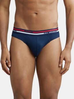 Jockey - US49 Men Super Combed Cotton Solid Brief - Navy