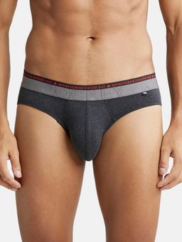 Jockey - US59 Men Super Combed Cotton Elastane Solid Brief - Black Melange
