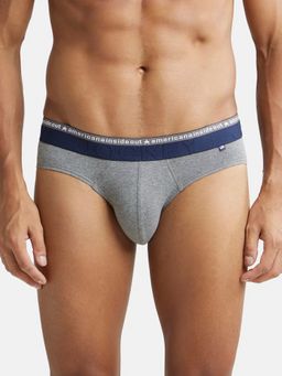 Jockey - US59 Men Super Combed Cotton Elastane Solid Brief - Mid Grey Melange