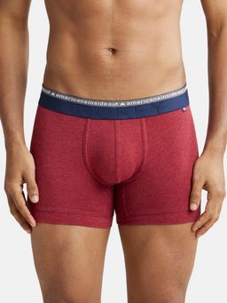 Jockey - US60 Men Super Combed Cotton Elastane Solid Trunk - Red Melange