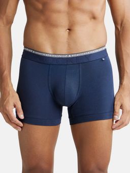 Jockey - US60 Men Super Combed Cotton Elastane Solid Trunk - Navy