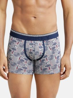 Jockey - US63 Men Super Combed Cotton Elastane Stretch Printed Trunk - Nickle