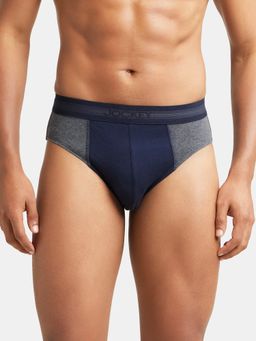 Jockey - 1011 Men Super Combed Cotton Solid Brief - Charcoal Melange and Deep Navy