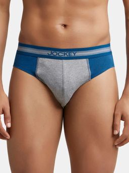 Jockey - 1011 Men Super Combed Cotton Solid Brief - Poseidon & Mid Grey Mel