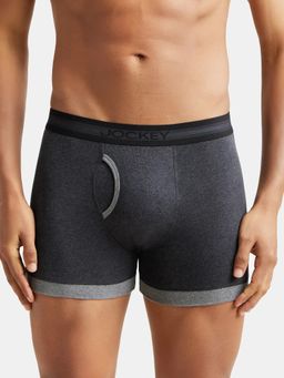 Jockey - 1017 Men Cotton Solid Boxer Brief - Deep Navy & Charcoal Melange