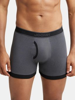 Jockey - 1017 Men Cotton Solid Boxer Brief - Asphalt & Black