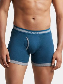 Jockey - 1017 Men Cotton Solid Boxer Brief - Reflecting Pond & Mid Grey Mel