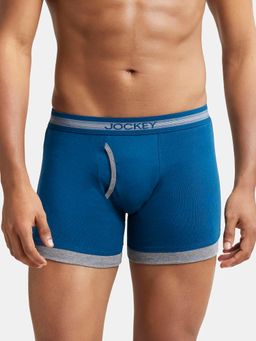 Jockey - 1017 Men Cotton Solid Boxer Brief - Poseidon & Mid Grey Mel