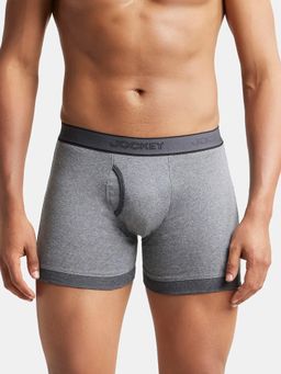 Jockey - 1017 Men Cotton Solid Boxer Brief - Estate Blue & Mid Grey