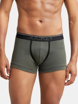 Jockey - 8015 Men Super Combed Cotton Rib Solid Trunk - Deep Olive