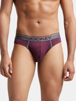Jockey - 8044 Men Super Combed Cotton Rib Solid Brief - Wine Tasting