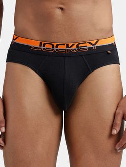 Jockey - FP02 Men Super Combed Cotton Rib Solid Brief - Black