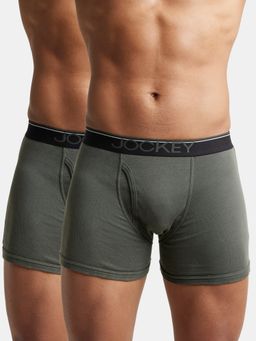 Jockey - 8009 Men Cotton Solid Boxer Brief - Deep Olive (Pack of 2)