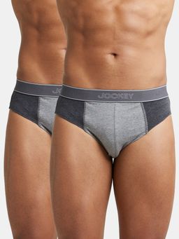 Jockey - 1011 Men Cotton Solid Brief with Stay Fresh Properties - Multi Color (Pack of 2)