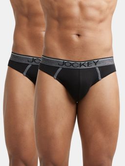 Jockey - 8044 Men Cotton Brief with Ultrasoft Waistband - Black (Pack of 2)