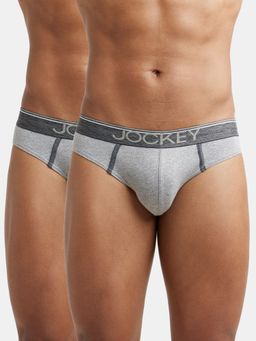 Jockey - 8044 Men Cotton Brief with Ultrasoft Waistband - Grey Melange (Pack of 2)