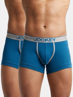 Jockey - 8015 Men Super Combed Cotton Rib Solid Trunk - Seaport Teal (Pack of 2)