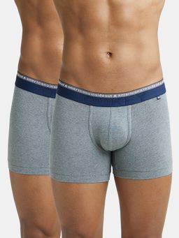 Jockey - US60 Men Super Combed Cotton Elastane Solid Trunk-Mid Grey Melange (Pack of 2)