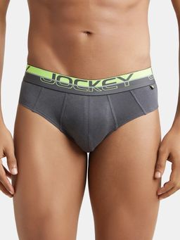 Jockey - FP01 Men Super Combed Cotton Solid Brief - Asphalt