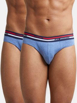 Jockey - US49 Men Super Combed Cotton Solid Brief - Light Denim Melange (Pack of 2)