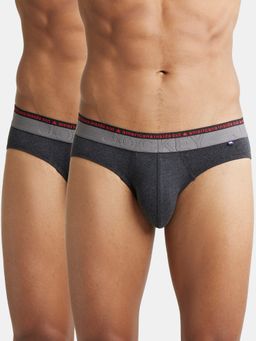 Jockey - US59 Men Super Combed Cotton Elastane Solid Brief - Black Melange (Pack of 2)