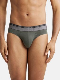 Jockey - US59 Men Super Combed Cotton Elastane Solid Brief - Deep Olive