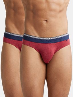 Jockey - US59 Men Super Combed Cotton Elastane Solid Brief - Red Melange (Pack of 2)