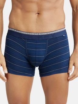 Jockey - US68 Men Super Combed Cotton Elastane Stretch Striped Trunk - Navy