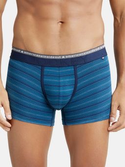 Jockey - US68 Men Super Combed Cotton Elastane Stretch Striped Trunk - Celestial
