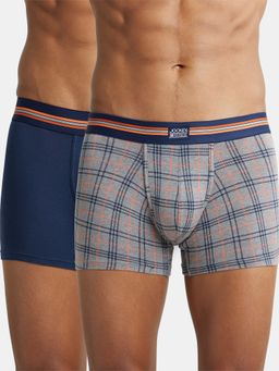 Jockey - UI21 Men Super Combed Cotton Elastane Trunk - Navy Print (Pack of 2)