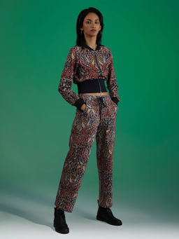 Label Ritu Kumar - Full Sleeves Zipper Jacket with Joggers Pants Set (Set of 2)