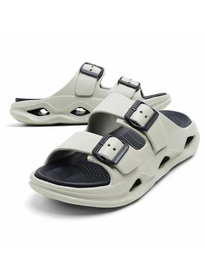 Men EVA Adjustable Buckle Double Strap Comfort Sandals - Green