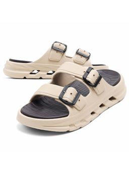 DOCTOR HEALTH SUPER SOFT - Men EVA Adjustable Buckle Double Strap Comfort Sandals - Beige