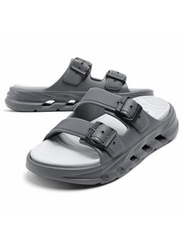 DOCTOR HEALTH SUPER SOFT - Men EVA Adjustable Buckle Double Strap Comfort Sandals - Grey