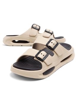 DOCTOR HEALTH SUPER SOFT - Men EVA Adjustable Buckle Double Strap Comfort Sandals - Beige
