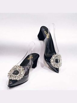 THE ALTER - Layla Black Embellished Block Heels