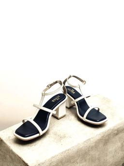 THE ALTER - Luna Beige Strappy Block Heels