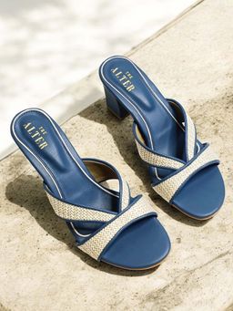 THE ALTER - Jute Blue Block Heels