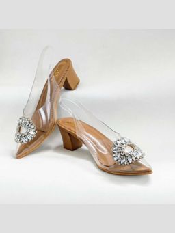 THE ALTER - Julia Nude Embellished Block Heels