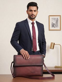 Nelumbo Nucifera - Handmade Leather Laptop Sleeve for Men & Women- Cherry