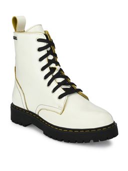 Delize - Womens Off-white Derby Boots